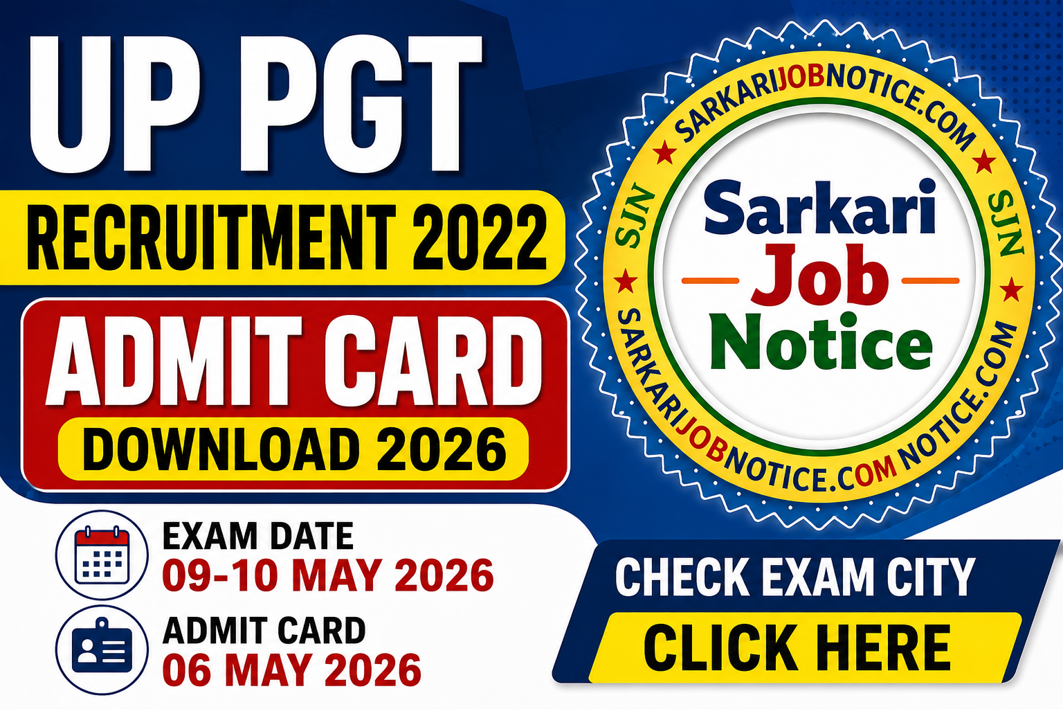 UP PGT Recruitment 2022 Admit Card 2026