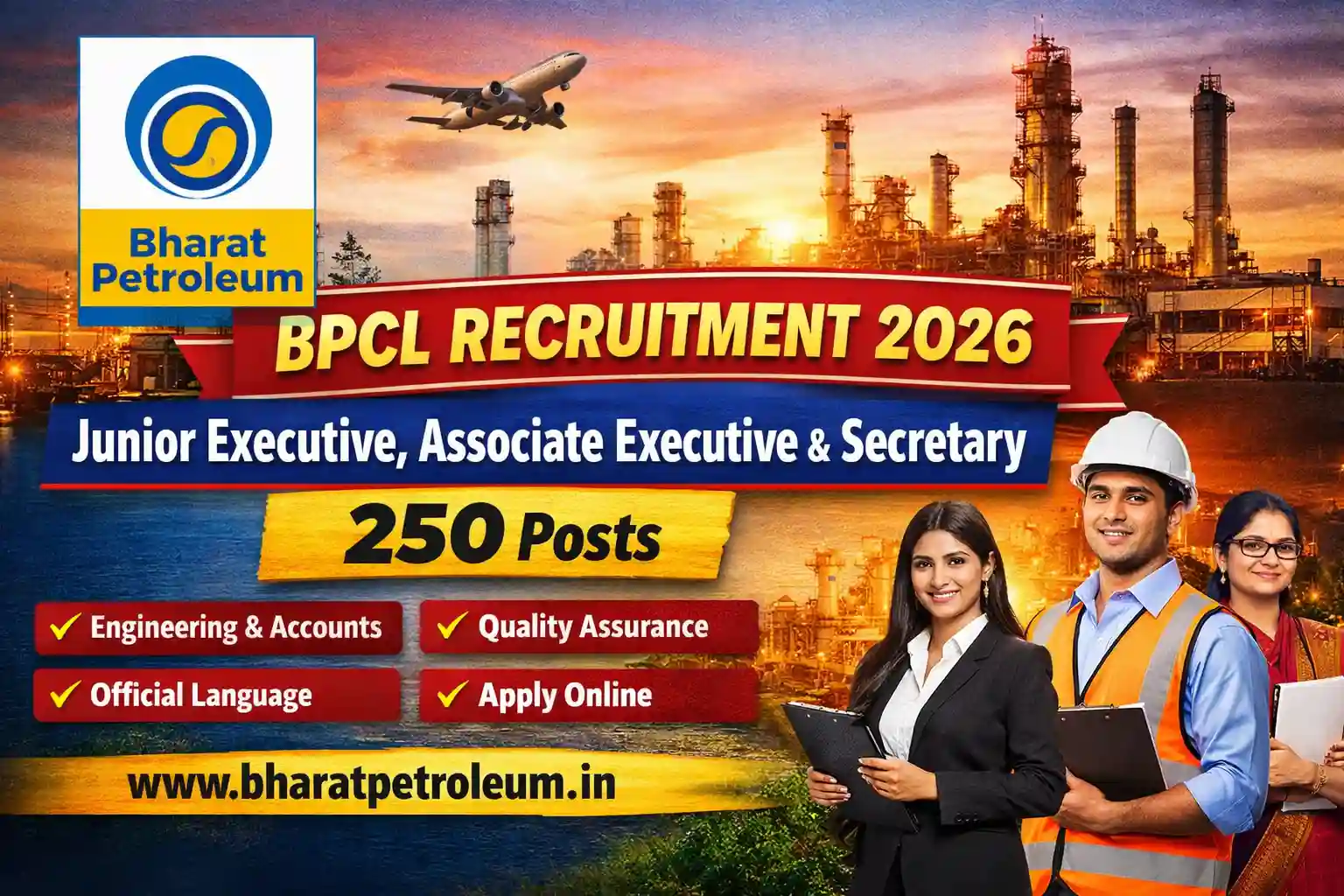 BPCL Recruitment 2026 – Junior Executive, Secretary | BPCL Executive Vacancy 2026