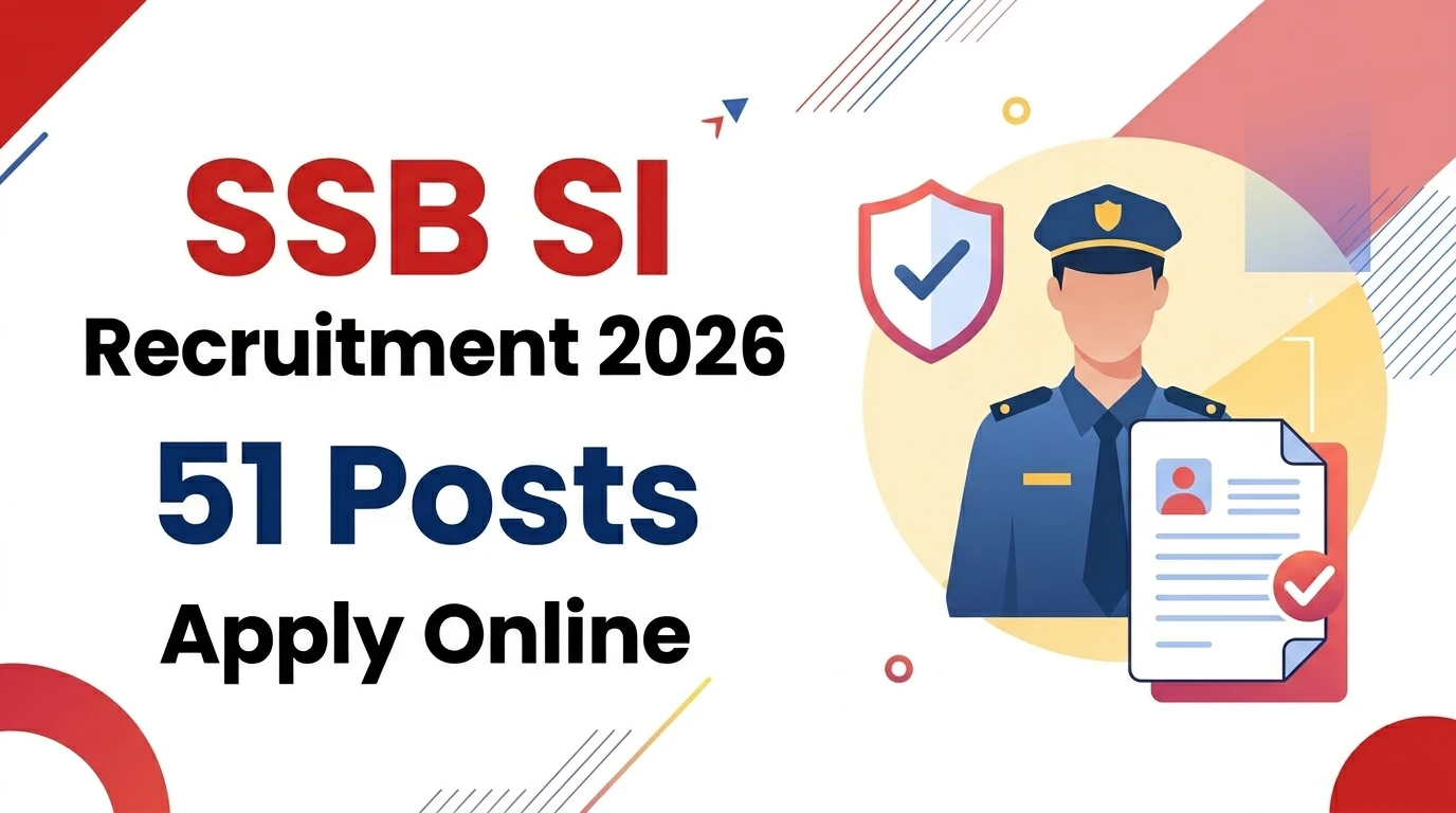 SSB SI Online Form 2026, 51 Posts Apply Online