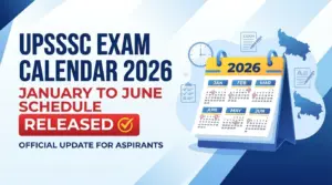 UPSSSC Exam Calendar 2026 Released UPSSSC Exam Schedule January to June 2026