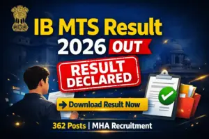 MHA Intelligence Bureau IB MTS Result 2026