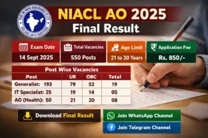 NIACL AO 2025 Final Result