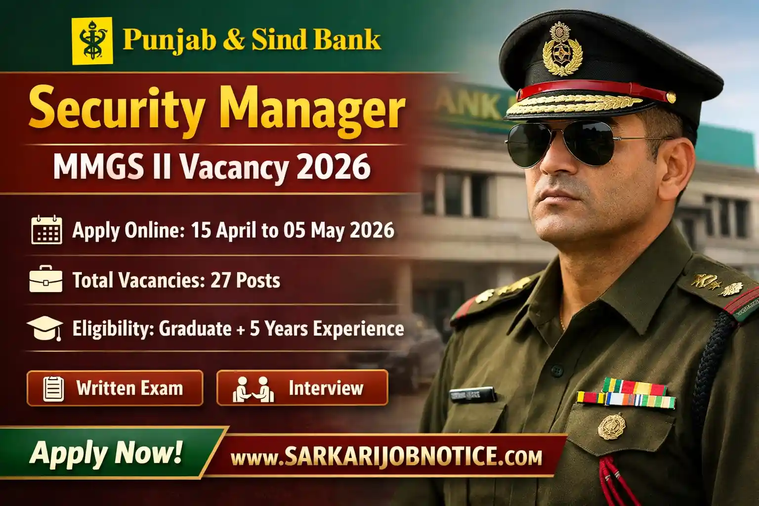 Punjab & Sind Bank Security Manager MMGS II Vacancy 2026