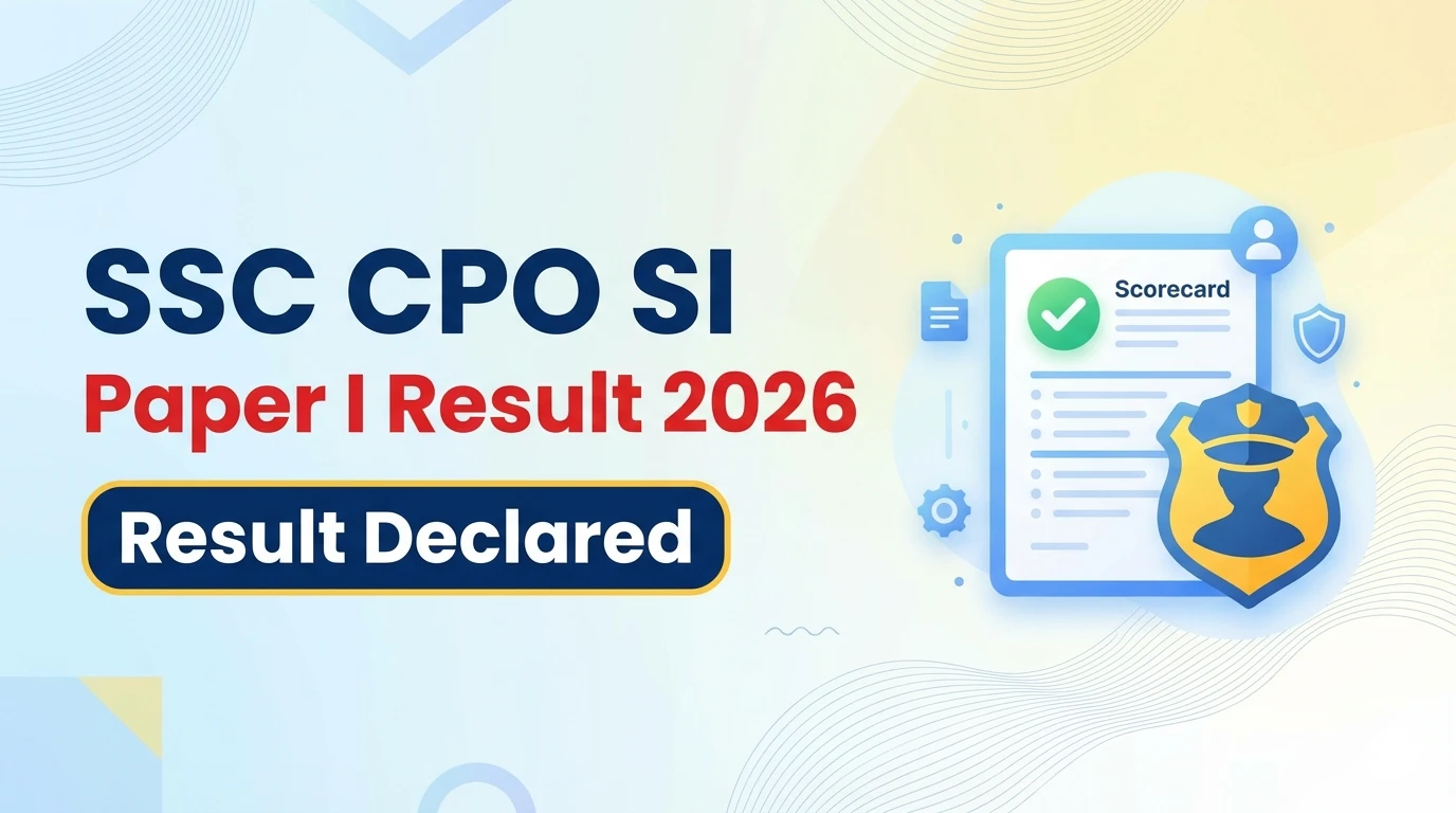 SSC CPO Sub Inspector Paper I Result 2026